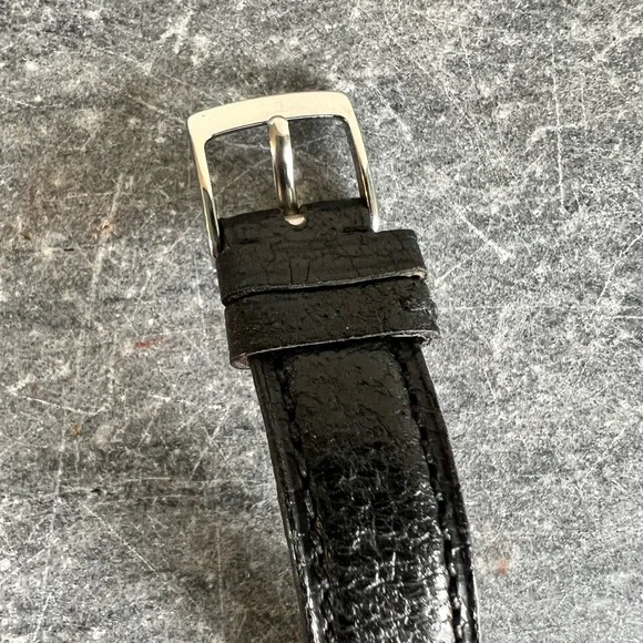 Bvlgari Diamond Black Face Stainless Steel & Black Leather Women's Watch BB26SL - Picture 7 of 13